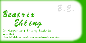 beatrix ehling business card